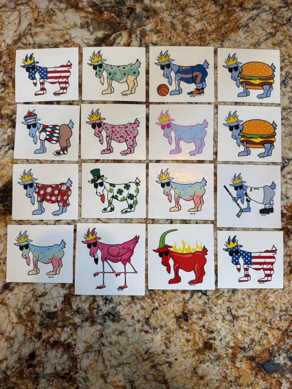 20 GOAT USA stickers